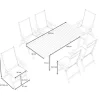 KETTLER BasicPlus Garten-Essgruppe mit 6 Sesseln, silber/anthrazit, Alu/Edelstahl, ausziehbar & klappbar, UV-beständig, pflegeleicht