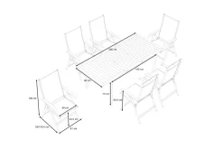 KETTLER BasicPlus Garten-Essgruppe mit 6 Sesseln, silber/anthrazit, Alu/Edelstahl, ausziehbar & klappbar, UV-beständig, pflegeleicht