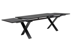 KETTLER BasicPlus Garten-Essgruppe, anthrazit, Alu / Spraystone / Textil, Tisch 180/280x100cm, 8 Stapelsessel