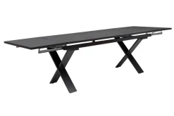 KETTLER BasicPlus Garten-Essgruppe, anthrazit, Alu / Spraystone / Textil, Tisch 180/280x100cm, 8 Stapelsessel