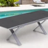 KETTLER BasicPlus Garten-Essgruppe, silber / anthrazit, Alu / Spraystone / Textil, Tisch 180/280x100cm, 6 Stapelsessel