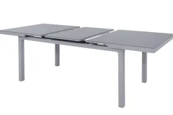 KETTLER BasicPlus Garten-Essgruppe, silber, Alu/Textilene, Tisch 180/240x100cm, 8 Stapelsessel