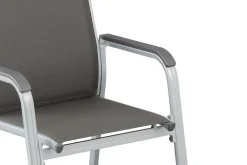 KETTLER BasicPlus Garten-Essgruppe, silber, Alu/Textilene, Tisch 180/240x100cm, 8 Stapelsessel