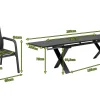 KETTLER BasicPlus Garten-Essgruppe, anthrazit, Alu / Spraystone / Textil, Tisch 180/280x100cm, 6 Stapelsessel