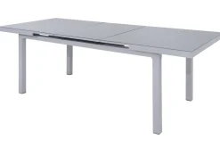KETTLER BasicPlus Garten-Essgruppe, silber, Alu/Textilene, Tisch 180/240x100cm, 6 Stapel-, 2 Klappstühle