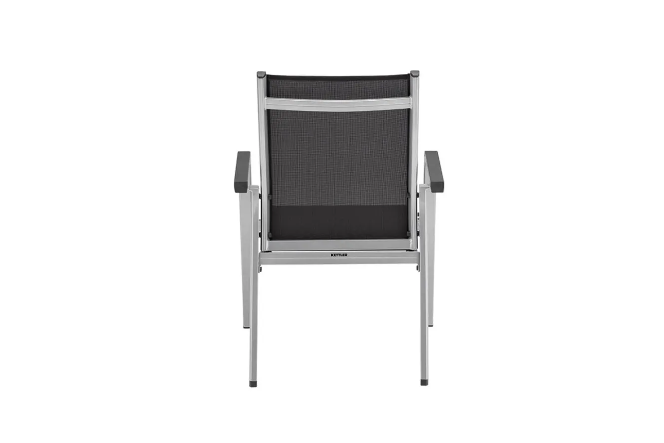 KETTLER BasicPlus Garten-Essgruppe, 6 Personen, ausziehbar, 180-240cm, Alu/Textilene, Stapelsessel