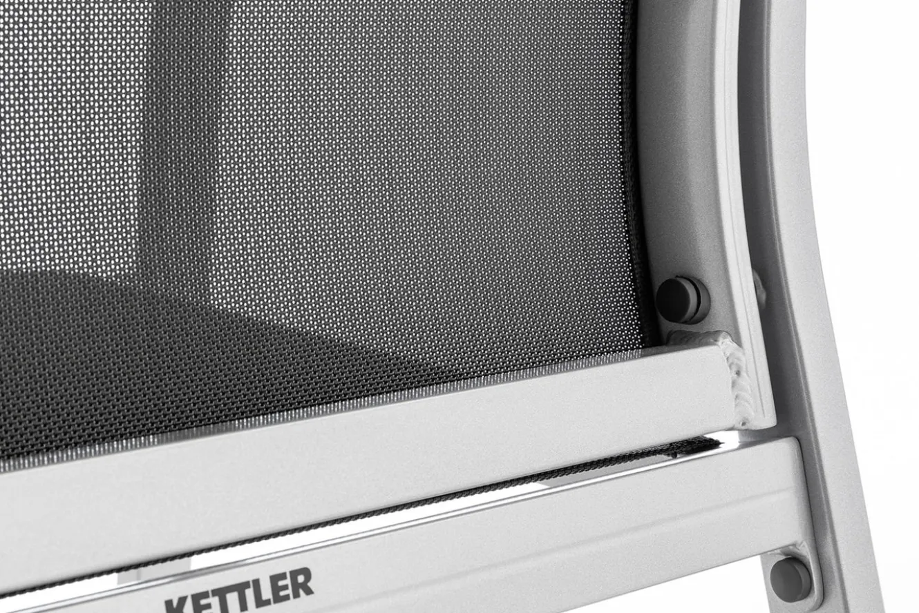 KETTLER BasicPlus Garten-Essgruppe, 6 Personen, ausziehbar, 180-240cm, Alu/Textilene, Stapelsessel
