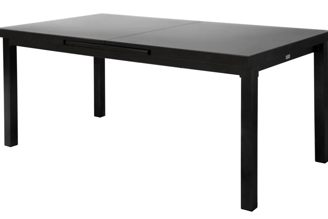 KETTLER BasicPlus Garten-Essgruppe, anthrazit, Alu/Textilene, Tisch 180/240x100cm, 8 Stapelsessel