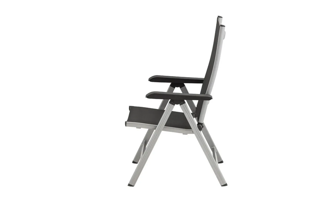 KETTLER BasicPlus Garten-Essgruppe, silber/anthrazit, Alu/Spraystone/Textil, 160 x 95 cm, inkl. 6 Klappstühle