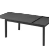 KETTLER BasicPlus Garten-Essgruppe, anthrazit/schwarz, Alu/Textilene/Spraystone-Glas, Tisch 160/260 x 100 cm, 6 Klappstühle