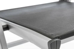 KETTLER BasicPlus Garten-Essgruppe, silber / anthrazit, Alu / Spraystone / Textil, Tisch 180/280x100cm, 6 Klappstühle