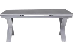 KETTLER BasicPlus Garten-Essgruppe, silber / anthrazit, Alu / Spraystone / Textil, Tisch 180/280x100cm, 6 Klappstühle