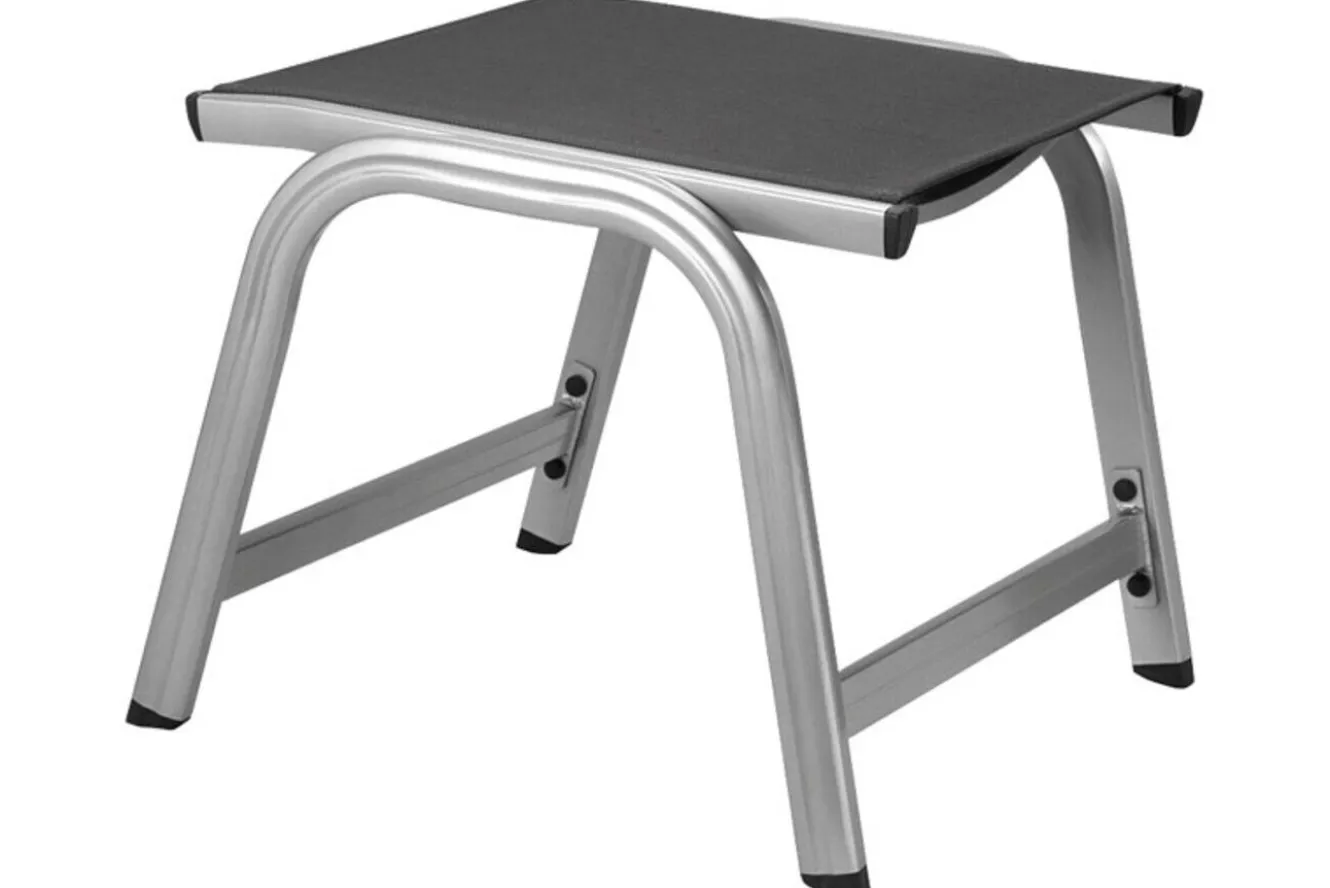 KETTLER BasicPlus Hocker, silber/anthrazit, Alu/Textilene, 0301203-0000
