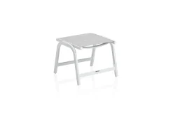KETTLER BASIC PLUS Hocker,weiß matt/hellgrau, Alu/Outdoorgewebe, robust, pflegeleicht, stapelbar, 0301203-5200