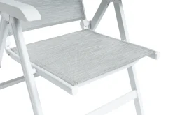 KETTLER BASIC PLUS Klappstuhl, weiß matt/hellgrau, Alu/Outdoorgewebe, klappbar, pflegeleicht, 0301201-5200