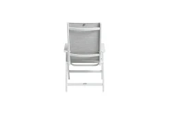 KETTLER BASIC PLUS Klappstuhl, weiß matt/hellgrau, Alu/Outdoorgewebe, klappbar, pflegeleicht, 0301201-5200