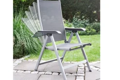 KETTLER BasicPlus Klappstuhl, silber/anthrazit, Alu/Textilene, 0301201-0000