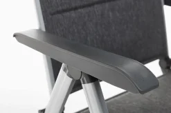 KETTLER BasicPlus Padded Klappstuhl, silber/anthrazit, Alu/Textilene, 0301201-9000, verstellbare Rückenlehne