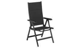 KETTLER BasicPlus PaddedKlappstuhl, anthrazit, Alu/Textilene, 0301201-9400, verstellbare Rückenlehne