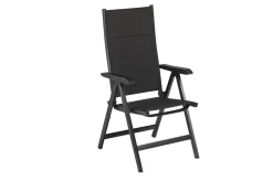 KETTLER BasicPlus PaddedKlappstuhl, anthrazit, Alu/Textilene, 0301201-9400, verstellbare Rückenlehne