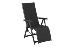 KETTLER BasicPlus PaddedRelaxsessel, anthrazit, Alu/Textilene, 0301216-9400, verstellbare Rückenlehne