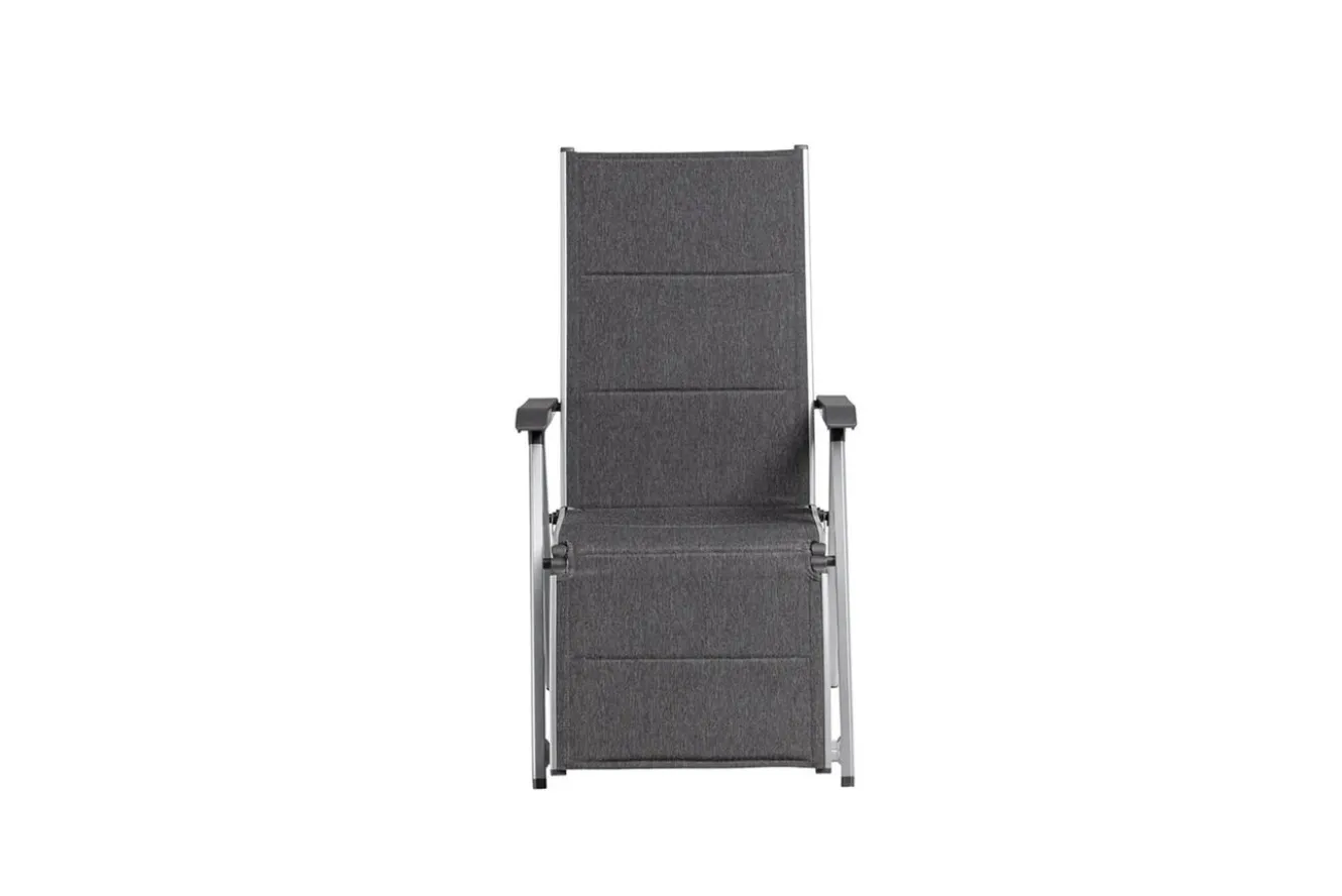 KETTLER BASIC PLUS Padded Relaxsessel, silber/anthrazit meliert, Alu/Outdoorgewebe, klappbar, robust, 0301216-9000
