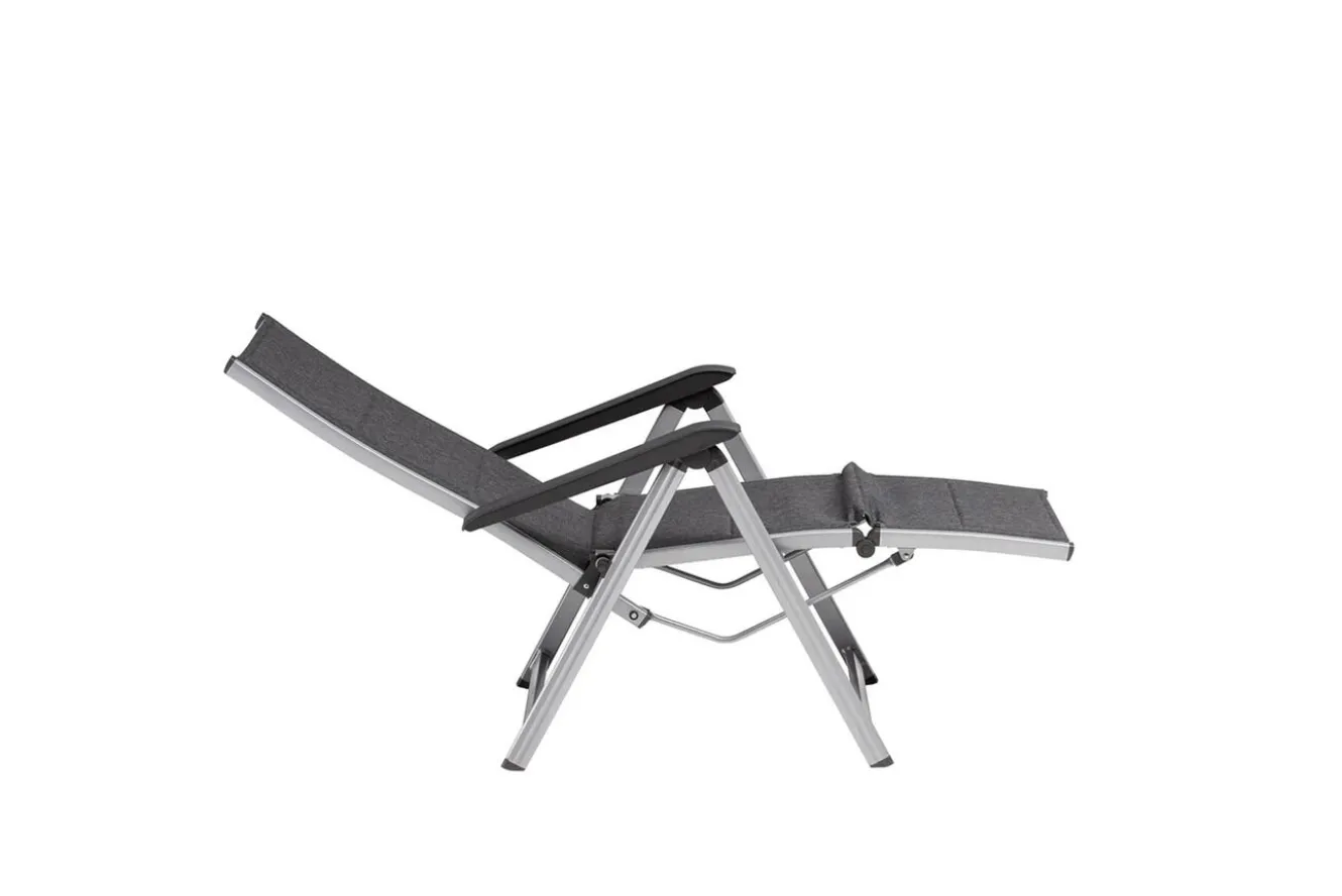 KETTLER BASIC PLUS Padded Relaxsessel, silber/anthrazit meliert, Alu/Outdoorgewebe, klappbar, robust, 0301216-9000