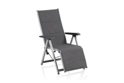 KETTLER BASIC PLUS Padded Relaxsessel, silber/anthrazit meliert, Alu/Outdoorgewebe, klappbar, robust, 0301216-9000