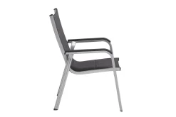 KETTLER BasicPlus PaddedStapelsessel, silber/anthrazit, Alu/Textilene, 0301202-9000, stapelbar