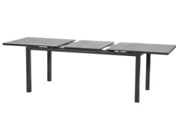 KETTLER BasicPlus Premium Garten-Essgruppe, anthrazit, Alu/Spraystone, Tisch 180/240x90 cm, 6 Stapelsessel
