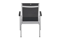 KETTLER BasicPlus Premium Garten-Essgruppe, silber, Alu, Tisch 160x90 cm, 4 Stapelsessel