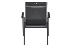 KETTLER BasicPlus Premium Garten-Essgruppe, anthrazit, Alu/Textilene, Tisch 180/240 cm, 6 Stapelsessel