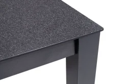 KETTLER BasicPlus Premium Garten-Essgruppe, anthrazit, Alu/Spraystone, Tisch 160x95 cm, 6 Stapelsessel