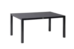 KETTLER BasicPlus Premium Garten-Essgruppe, anthrazit, Alu/Spraystone, Tisch 160x95 cm, 6 Stapelsessel