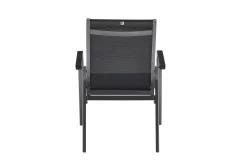 KETTLER BasicPlus Premium Garten-Essgruppe, anthrazit, Alu/Spraystone, Tisch 160x95 cm, 6 Stapelsessel