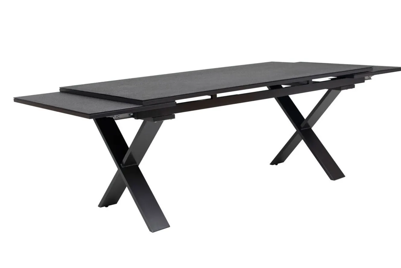 KETTLER BasicPlus Premium Garten-Essgruppe, anthr., Alu/Spraystone, Tisch 180/280 cm, 10 Stapelsessel