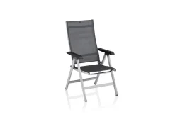 KETTLER Basic Plus Premium Klappstuhl, silber/lakritz, Alu/Outdoorgewebe,0102401-0000