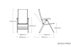 KETTLER Basic Plus Premium Klappstuhl, silber/lakritz, Alu/Outdoorgewebe,0102401-0000