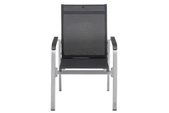 KETTLER BasicPlus Premium, silber/ lakritz, Alu/Outdoorgewebe, 4 Stapelsessel (0102405-0000)