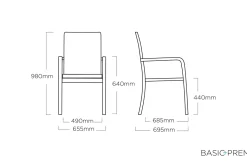 KETTLER Basic Plus Premium Stapelsessel, silber/lakritz, Alu/Outdoorgewebe, 0102405-0000