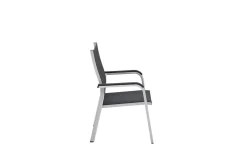 KETTLER Basic Plus Premium Stapelsessel, silber/lakritz, Alu/Outdoorgewebe, 0102405-0000