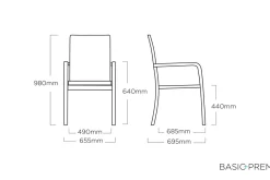KETTLER Basic Plus Premium Stapelsessel, silber/lakritz, Alu/Outdoorgewebe, 0102405-0000