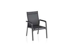 KETTLER Basic Plus Premium Stapelsessel, anthrazit/lakritz, Alu/Outdoorgewebe,0102405-7000