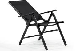 KETTLER BasicPlus Pro Balkon-Set, anthrazit, Aluminium/KETTALUX/Textilene, Tisch 70 x 70 cm, 2 Klappstühle, ergonomisch