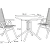 KETTLER BasicPlus Pro Balkon-Set, silber/anthrazit, Aluminium/KETTALUX/Textilene, Tisch 70 x 70 cm, 2 Klappstühle