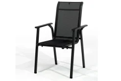 KETTLER BasicPlus Pro Balkon-Set, anthrazit, Aluminium/KETTALUX/Textilene, Tisch 70 x 70 cm, 2 Stapelsessel, robust