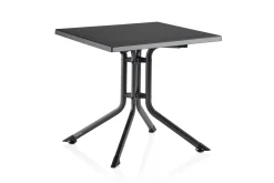 KETTLER BasicPlus Pro Balkon-Set, anthrazit, Aluminium/Textilene/KETTALUX, 80 x 80 cm, 2 Stapelstühle