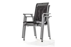 KETTLER BasicPlus Pro Balkon-Set, silber/anthrazit, Aluminium/KETTALUX/Textilene, Tisch 70 x 70 cm, 2 Stapelsessel