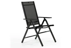 KETTLER BasicPlus Pro Balkon-Set, anthrazit, Aluminium/KETTALUX/Textilene, Tisch Ø 70 cm, 2 Klappstühle, schmutzabweisend