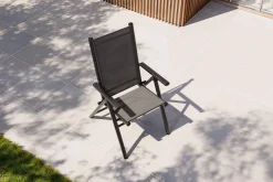 KETTLER BasicPlus Pro Balkon-Set, anthrazit, Alu/Textilene, Ø100 x 74 cm, 2 Klappstühle, geeignet für Balkone
